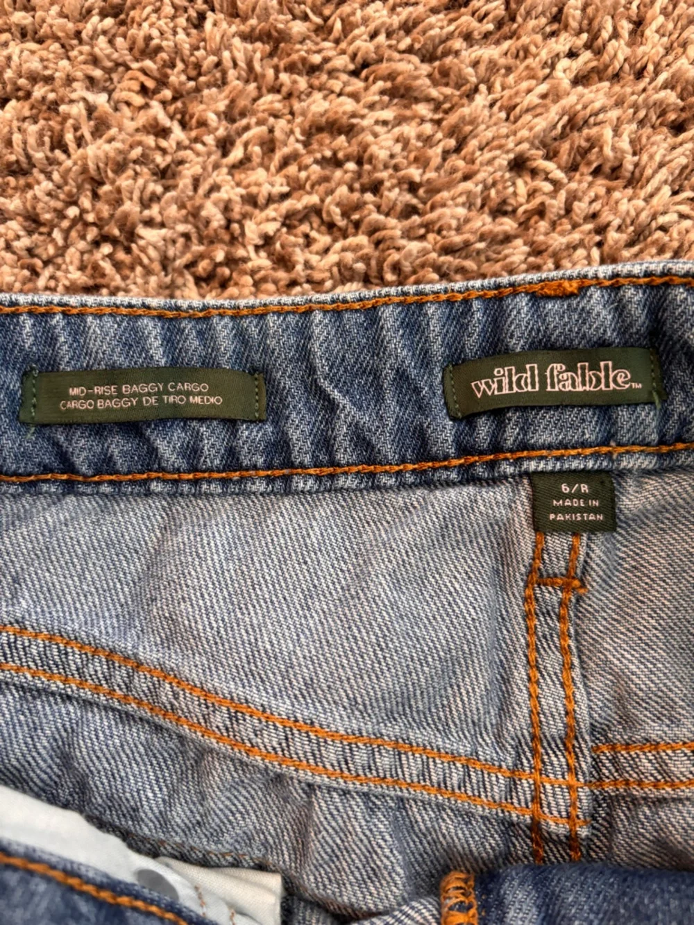 Vintage Y2K Cargo Denim Jeans – Size 6 Wide Leg Utility - Picture 4 of 5